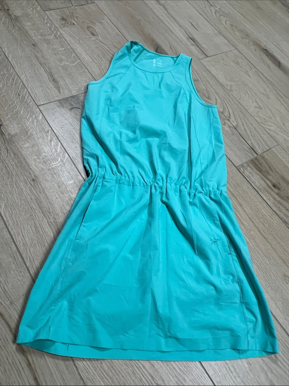 Arc'teryx Turquoise Contenta Sleeveless Drawstring Waist Dress